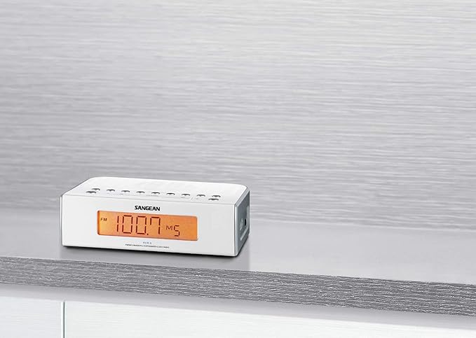 Sangean RCR-5 Digital AM/FM Clock Radio, White
