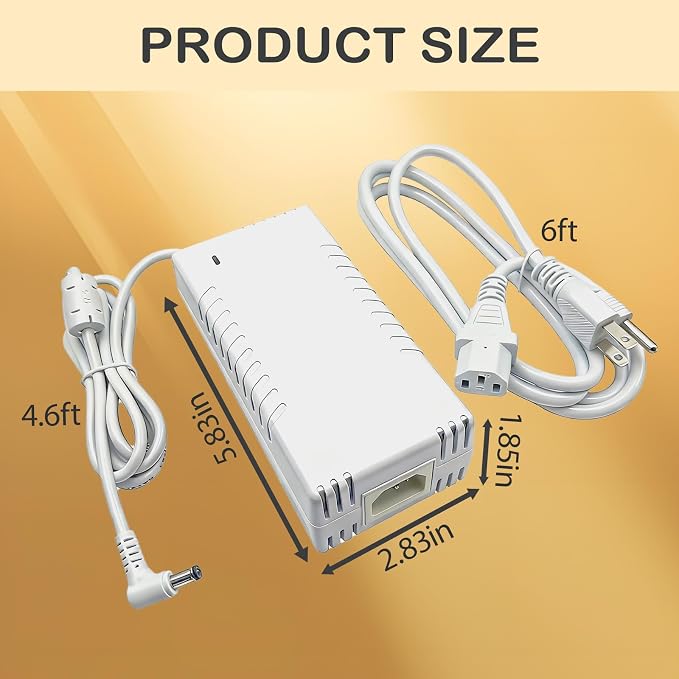 54V Power Adapter Compatible for UniFi XG 6 PoE US-XG-6POE USW-Ultra-210W 6 8 Port Switch ADS-210NX-48-1 540210E ADS-210NX-48-1540210E Replacement White 210W Power Supply Cord Charger