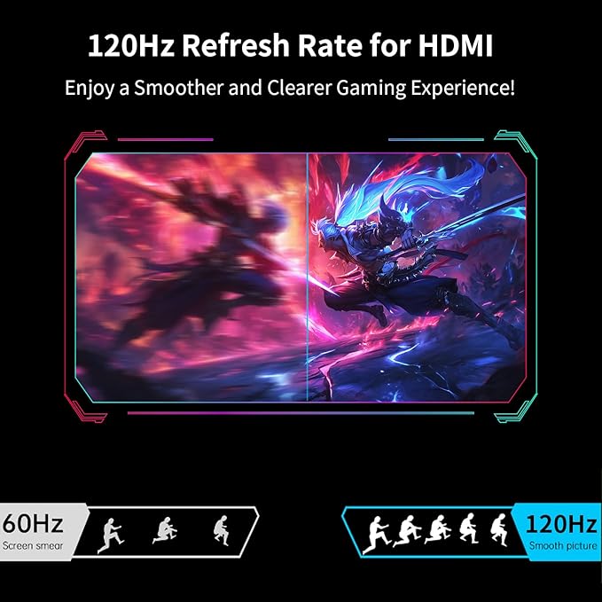 Portable Monitor Gaming 2.5K 120Hz, 16" 2560x1600 QHD 16:10 400 Nits HDR FreeSync Portable Monitor w/Speaker Sleeve Case, External Screen for PC Laptop Game Console