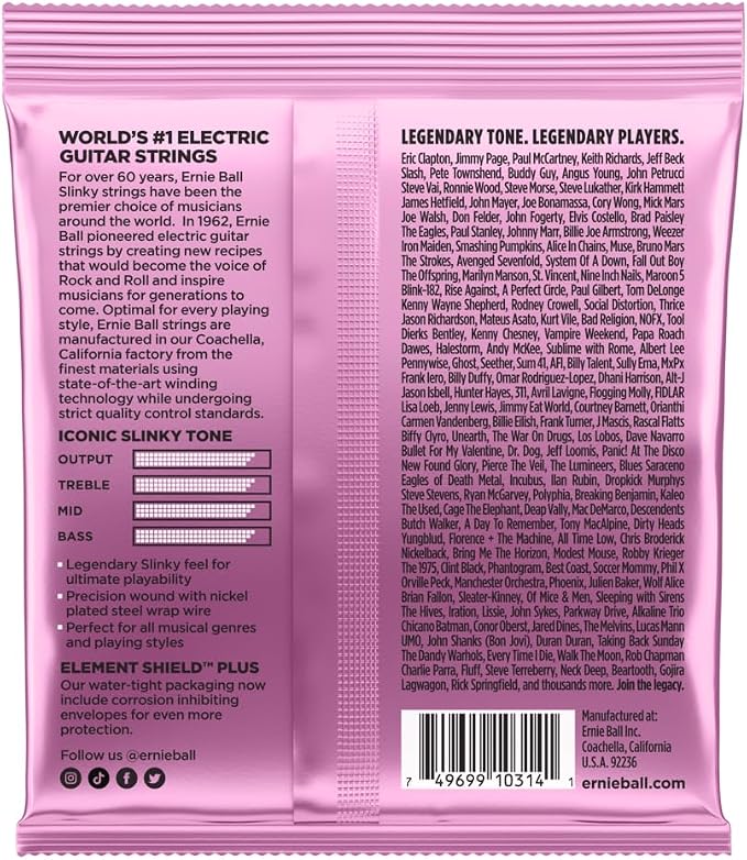 Ernie Ball Mega Slinky Nickel Wound Electric Guitar Strings, 10.5-48 Gauge (P02213)