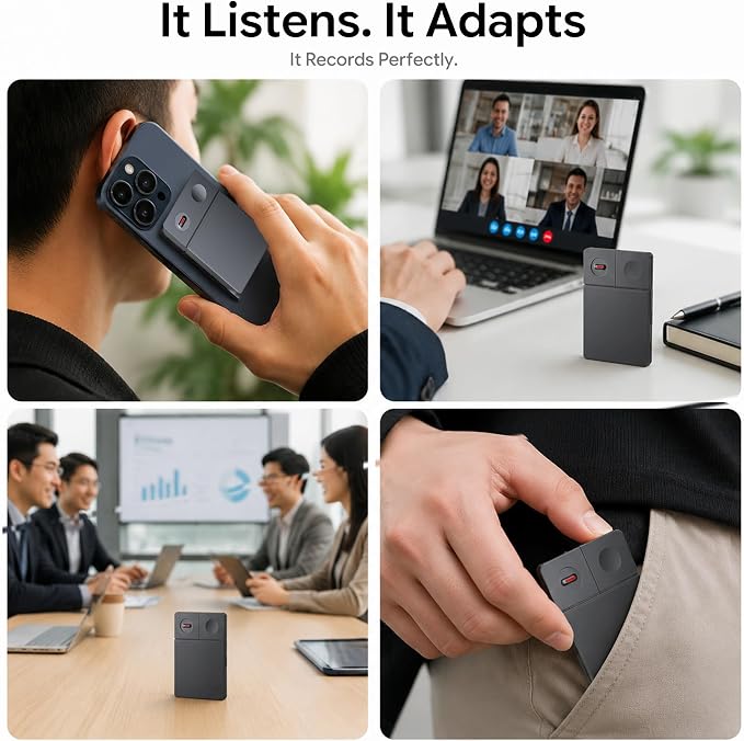 AI Voice Recorder with Real-Time AI Voice Chat – Efficient AI Transcription & Summarization, AI Noise Cancellation, One-Click Generate, 64GB Audio Note Taker for Meeting Lecture (126+ Languages)