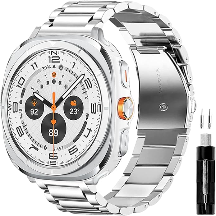GOLDTOLUCK No Gap Stainless Steel Band Compatible with Samsung Galaxy Watch 8 7 6 5 4 Classic FE Pro Ultra 40mm 44mm 46mm 43mm 47mm 45mm 42mm Replacement Men Women Milanese Metal Elegant Casual