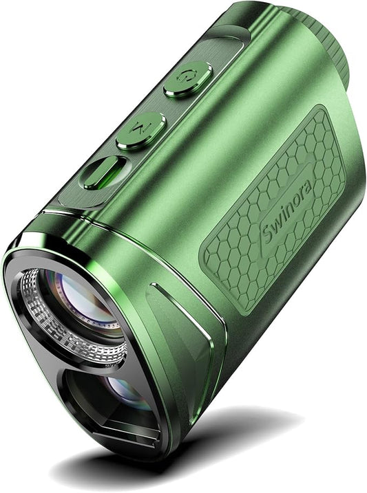 1300Y Golf Rangefinder with Slope, Flag Lock Vibration, 7X Magnification, Durable Aluminum Alloy Body, USB-C Rechargeable, Magnetic Mount, IP54 Waterproof, Sleek Stylish Design for Men & Women