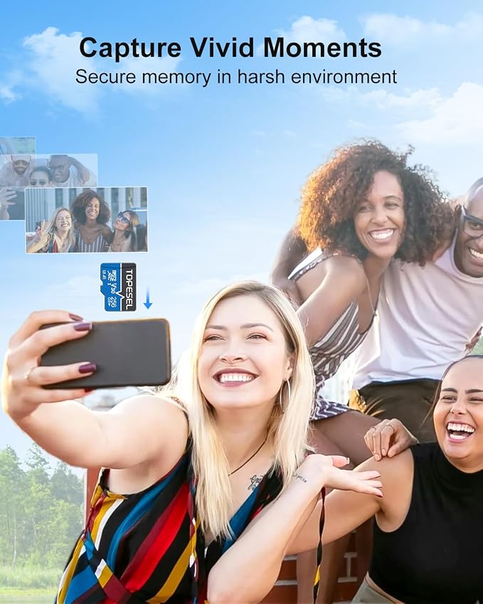 TOPESEL 256GB Micro SD Card 2 Pack, 4K UHD, U3 SDXC TF Card with Adapter High-Speed UHS-I V30 Micro Flash Memory Card for Smartphones, Cameras, Dash Cams(256GB 2Pack)
