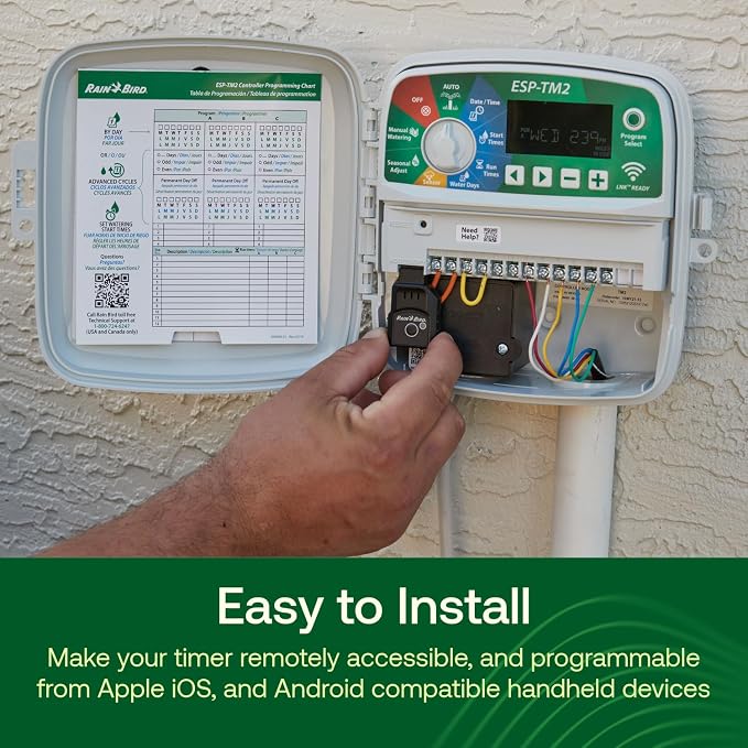 Rain Bird LNK2 Smart WiFi Module 2nd Generation - Irrigation Controller WiFi Upgrade, Remote App Control, Quick Pair Setup, Compatible with TRU, ESP-TM2, ESP-ME3, ESP-RZXe and ESP-LXME2