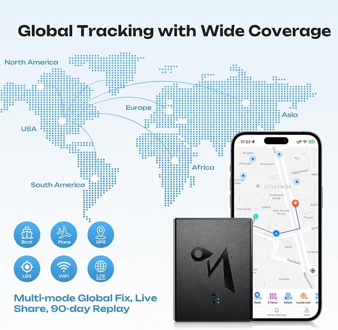 CXK GPS Tracker for Vehicles, Up to 6-Month Battery 4G LTE Tracker for Car with Strong Magnetic 90-Day Location History, Global Coverage Real-Time Tracker Device for Vehicles Subscription Needed