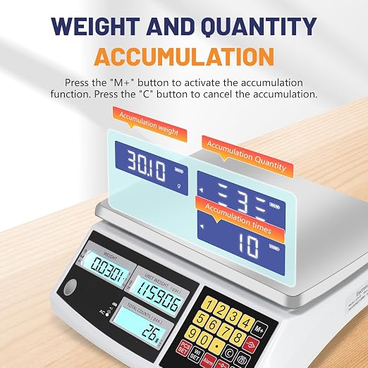Counting Scale, Coin Scale to Weigh Coins, Precision Electronic Gram Scale for Parts and Coins with Alarm Mode, (30kg/66lb, 0.1g), g/kg/lb