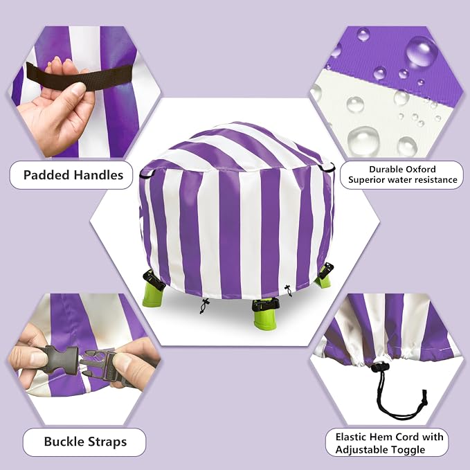 Water Table Cover Spiralin' Seas Waterpark Outdoor Sand Water Play Table Cover 34X34X18 inch-(Cover only)-Purple