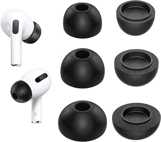 Memory Foam Ear Tips for Apple AirPods Pro Generation 1 and AirPods Pro 2, Replacement Foam Ear Tips, Better Noise Cancellation, 3 Pairs for Airpods Pro, Reduce Noise Earbuds (Assorted S/M/L)