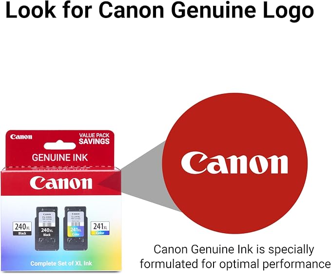 Canon Genuine Ink PG-240 XL/CL-241 XL Value Pack (2 Cartridges),Compatible with MG2120/3120/4120/2220/3220/4220/3520/3620,MX372/392/432/452/472/512/522/532,TS5120,(Pack of 12)