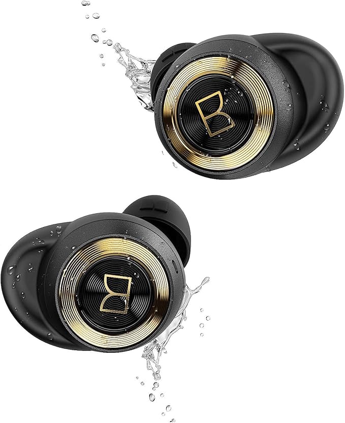 Monster Achieve 100 AirLinks Wireless Earbuds, True Wireless Earbuds Bluetooth Headphones, Earphones in-Ear Built-in Mic Headset, 24-Hour Playtime, Water Resistant Design for Sports, Black