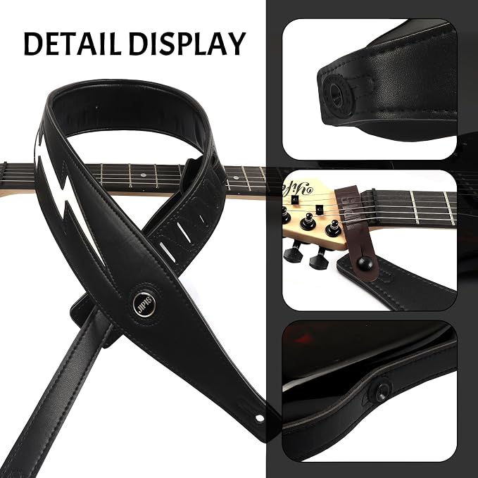Handmade Retro Embossed Guitar Strap Super Soft Cowhide Leather Belt for Electric Acoustic Guitar Bass Guitarra Gig