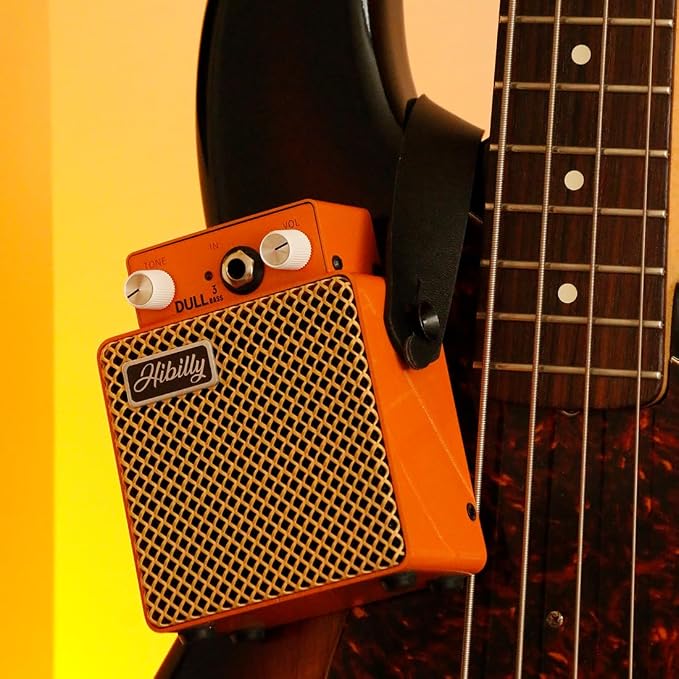 Dull3 Full-Metal Mini Bass Amplifier, Rechargeable 3W Pocket Micro Amp with Clean/Overdrive/Distortion Modes, 3" Speaker, 1200mAh Battery