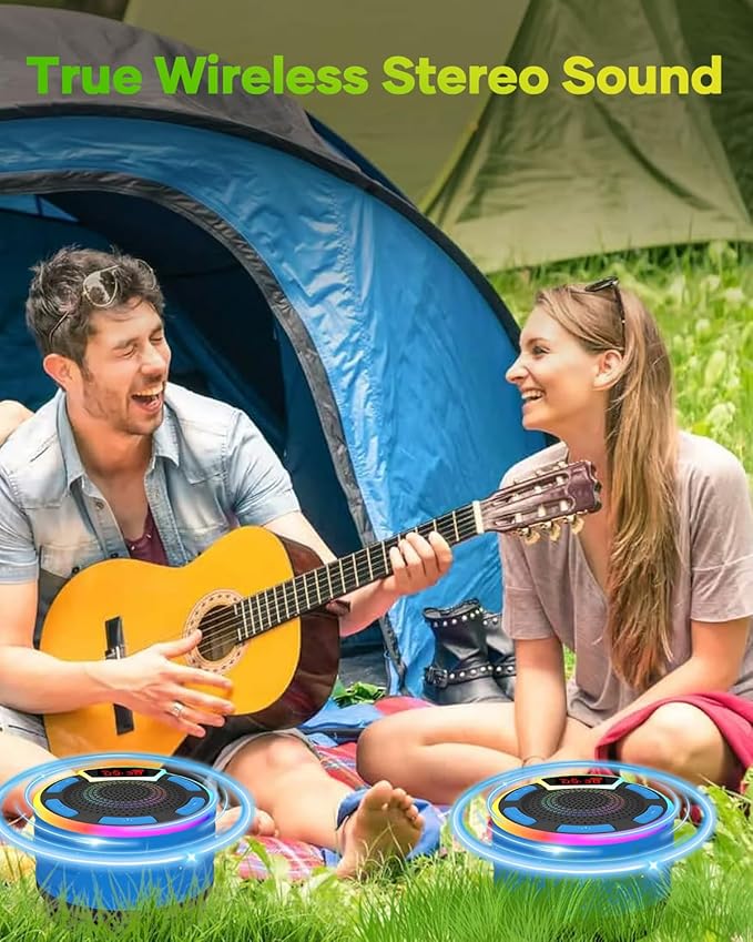 ssuowao Bluetooth Shower Speaker, IPX7 Waterproof Portable Speakers with LED Display, FM Radio, Suction Cup, Built-in Mic, Mini Speaker for Bathroom Travel Pool Beach