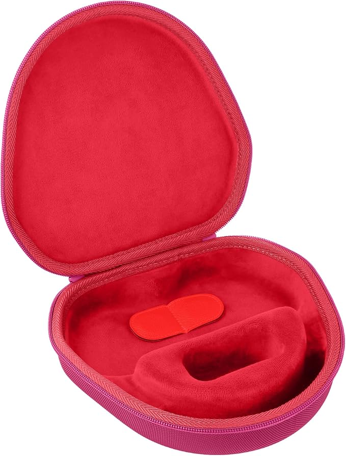 co2CREA Hard Case with Sleep Mode Replacement for Apple AirPods Max 2 / AirPods Max Wireless Over-Ear Headphones (Rose Red Case + Inside Red)