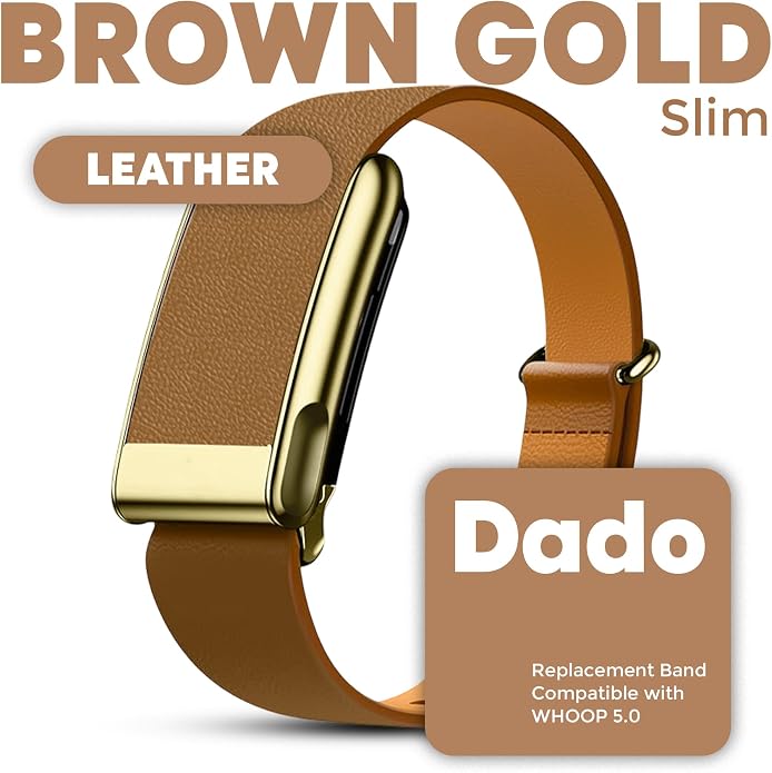 DADO Luxe Tapered Leather Replacement Band Compatible with WHOOP 5.0, One, Peak, and Life Fitness Tracker – Durable & Comfortable | Not for Whoop Gen 4