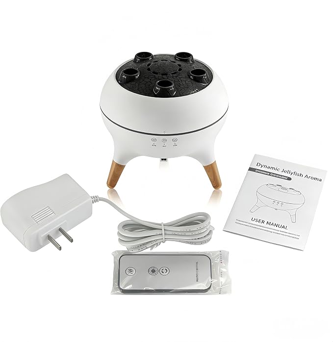 Upgrade Dynamic Jellyfish Diffuser, 250ML Cool Mist Humidifier with 7 Color-Changing Lights, Smoke Ring Effect, Remote Control and 4/8H Timer Setting for Home Bedroom Office Yoga,Auto Shut-Off