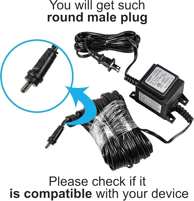 HQRP 50 Ft Power Cord Compatible with Mosquito Magnet Patriot with Round Plug 120-021, ETL Listed