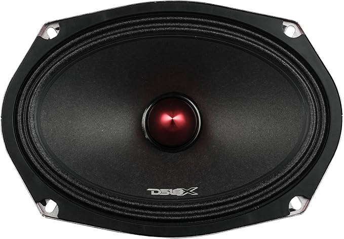DS18 PRO-X698 BM Loudspeaker - 6x9", Midrange, Red Aluminum Bullet, 400W Max, 200W RMS, 8 Ohms - Premium Quality Audio Door Speakers for Car,Truck and Motorcycle Stereo Sound System (1 Speaker)