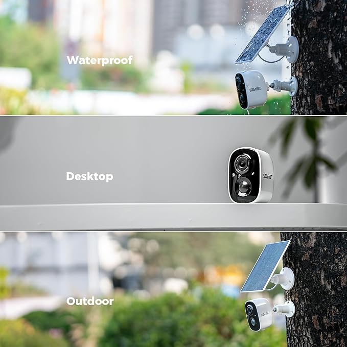 Vicohome 4CG6 Best 2K Solar Security Camera Wireless Outdoor System, No NVR Needed, Battery Powered, Easy to Setup, Motion Detection, Two Way Audio,Color Night Vision,SD Slot, 180 Days Exchange Policy