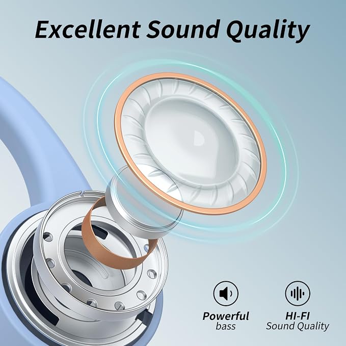 CXK Bone Conduction Headphones Bluetooth 5.4, Open Ear Headphones 10H Playtime Sports Earphones with Mic, IPX6 Waterproof Wireless Headphones for Running
