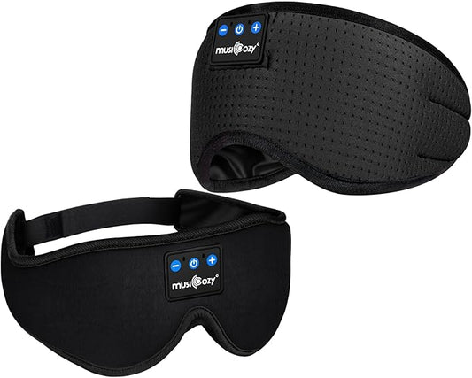 MUSICOZY Sleep Headphones Breathable Bluetooth 5.4 Headband 3D Sleeping Headphones, Wireless Eye Mask Sleep Earbuds for Side Sleeper Women Office Air Travel Cool Tech Gadgets Unique Gifts of 2 Packs