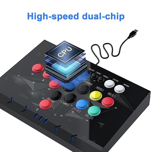DOYO Arcade Stick Joystick for home, Arcade fighting Joystick-Durable iron Arcade Fightstick Compatible with PC/ PS3 / Switch/NEOGEO Mini/Android/Raspberry Pi (Black)