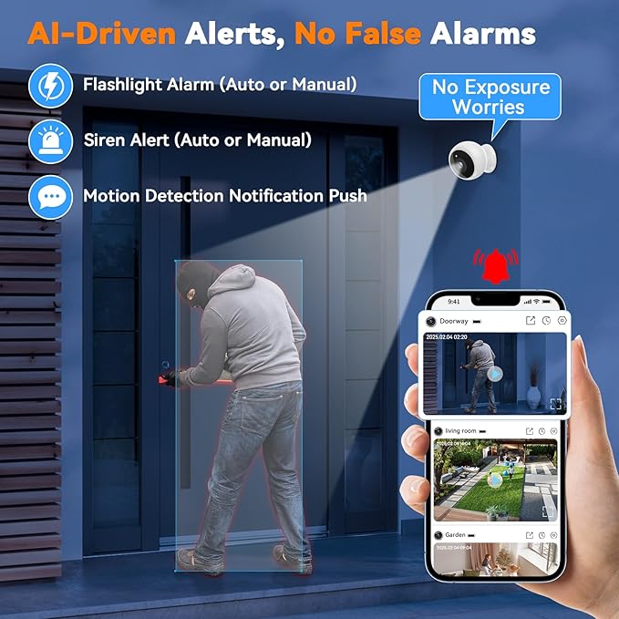 Thybro Magnetic Security Camera 2Pack: No Drill Install 1Min 12KG Pull for Iron Door Refrigerator - Connect Wi-Fi 10S No Lag Indoor Wireless