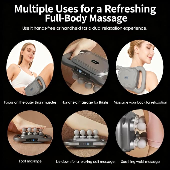 24-Head Deep Tissue Massage Gun Set – Portable Percussion Massager with 9 Modes & 9 Intensities, Quiet Rechargeable Handheld Body Massager (Gray)