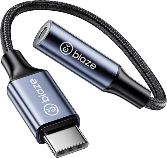 USB C to 3.5mm Headphone Jack Adapter, USB C to Aux Audio Dongle Adapter Compatible with Samsung Galaxy S10/S20/S21, Pixel 4/+ 4XL, and More Type C Devices