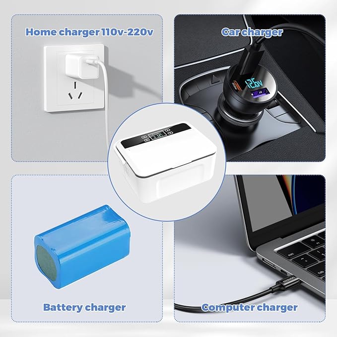 Electric Insulin Cooler Travel Case Box, Insulin Fridge, Portable Insulin Refrigerator, Mini Fridge for 5-6 Pens, Rechargeable Battery, Temperature Control, LCD Display, Travel Case for Home Outdoor