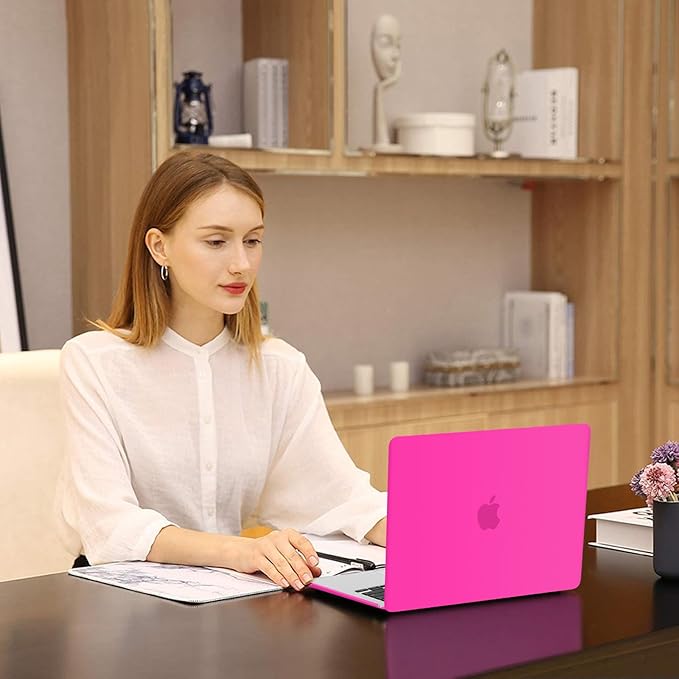 MOSISO Compatible with MacBook Air 13 inch Case M5 2026 M4 2025 M3 M2 2024-2022 A3449 A3240 A3113 A2681, Hard Shell&Keyboard Cover&Screen Film&Type C for MacBook Air 13.6 inch Case, Bright Rose