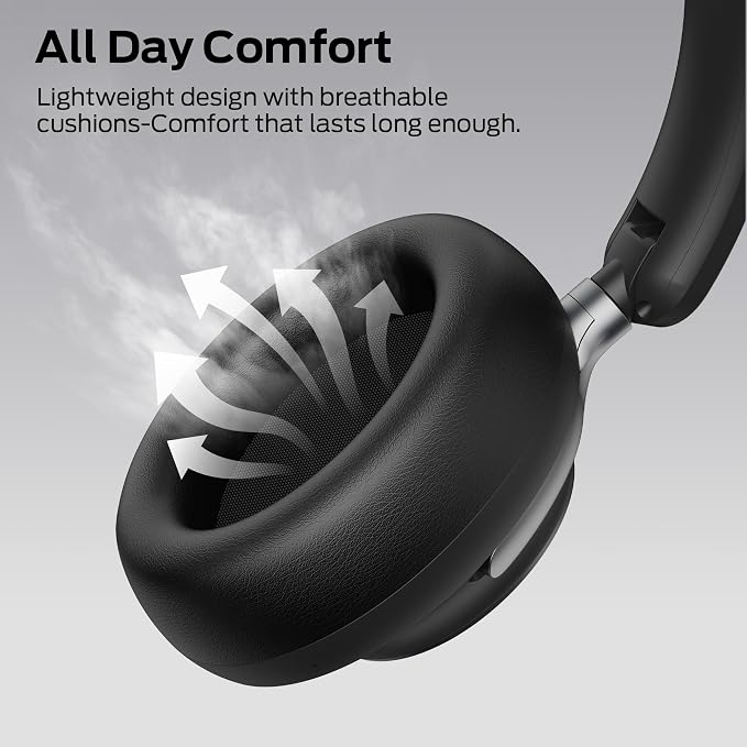 Monster Persona 4th ANC Active Noise Canceling Headphones, Wireless Bluetooth Over Ear Headphones with 3 EQ Modes, and 70H Playtime, Bluetooth 6.0, Deep Bass, Foldable Comfort Design for Travel, Black
