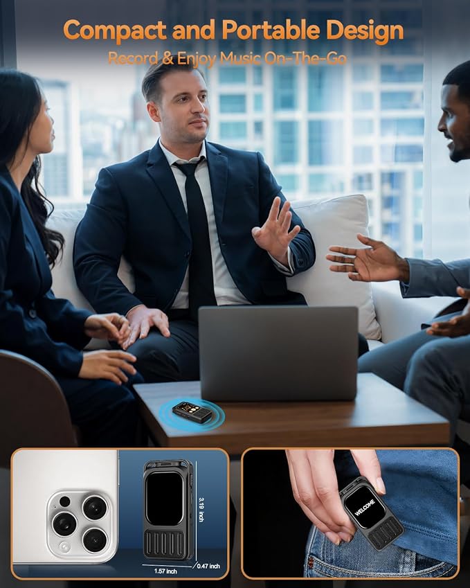 64GB (900Hours) Digital Voice Recorder with 2" Touchscreen & Bluetooth, XIXITPY 3072Kbps HD Dual Mic Recording Device with Playback, Password, A-B Repeat, MP3 for Lectures, Meetings, Interviews