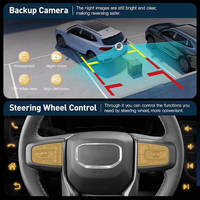 8-core 6G+128G Car Radio for Chevrolet Sliverado/GMC Sierra 2019 2020 2021, 15.6 Inch 2.5K IPS Touch Screen Upgrade Car Stereo with Carplay/Android Auto,GPS, WiFi, Bluetooth, FM