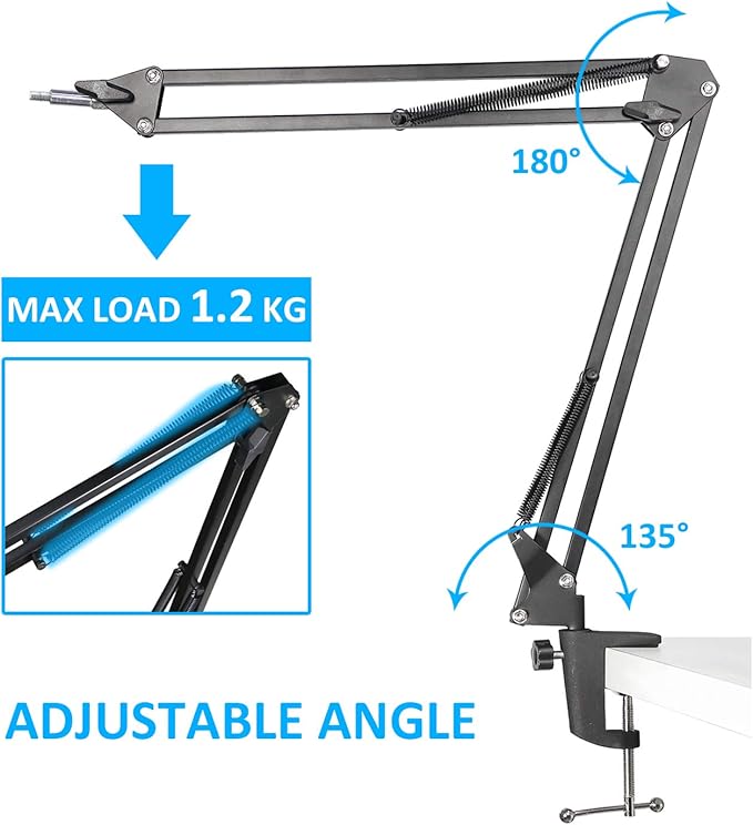 Yeti Nano Mic Stand with Pop Filter - Microphone Boom Arm Stand with Foam Cover Windscreen for Blue Yeti Nano Mic by YOUSHARES