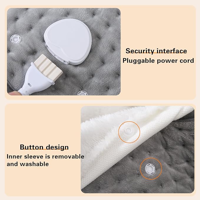 Heating Pad for Feet - Gray, Electric Foot Warmer Under Desk,9 Heat Levels & 4 Timer Settings - Ultimate Foot Comfort!Foot Heater