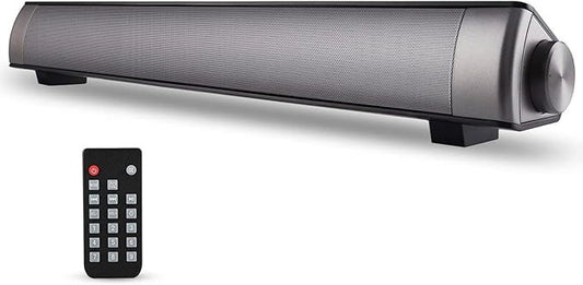 2 X 5W Mini Bluetooth Sound Bar, Wired and Wireless Home Theater Audio for Cell Phone/Tablet/Projector and Support TV with AUX/RCA Output (Remote Control Included)