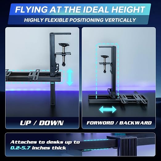 Reashy Hotas Mount, Joystick Mount, Aluminum Flight Stick Desk Mount for Logitech X56, X52, X52 Pro, Thrustmaster T.1600M, TCA, T.Flight Hotas One, 4, X, Airbus, VKB Gladiator Nxt