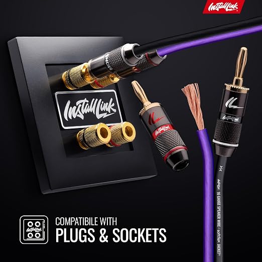 16 AWG Gauge Speaker Wire Cable Stereo, Car or Home Theater, CCA (100 Feet) by Install Link