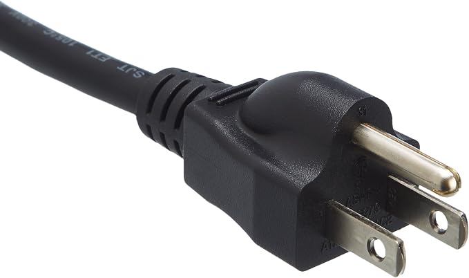 Amazon Basics Computer Monitor TV Replacement Power Cord - 15 ft, Black, 24 Count Total