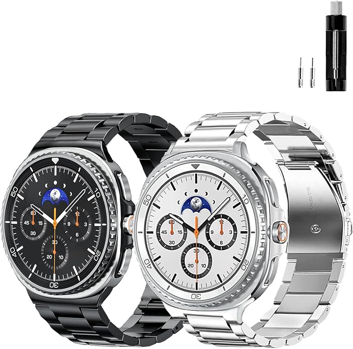 GOLDTOLUCK No Gap Stainless Steel Band Compatible with Samsung Galaxy Watch 8 7 6 5 4 Classic FE Pro Ultra 40mm 44mm 46mm 43mm 47mm 45mm 42mm Replacement Men Women Milanese Metal Elegant Casual