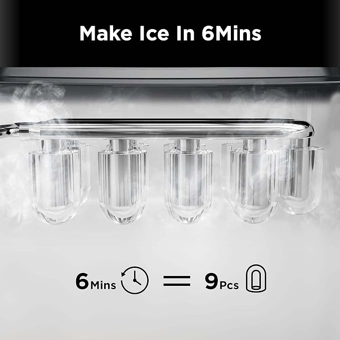 Silonn Ice Maker Countertop & Brita Water Filter Pitcher for Tap and Drinking Water with SmartLight Filter Change Indicator + 1 Standard Filter
