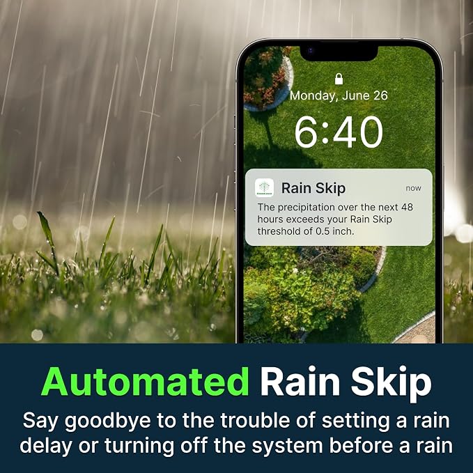ImoLaza Indoor Smart Sprinkler Controller, ET Automatic Watering Irrigation Controller,2.4GHz WiFi, Ultra Water Saving via Rain/Wind/Freeze/Saturation Skip, App Remote Control & Fault Alerts (16-Zone)