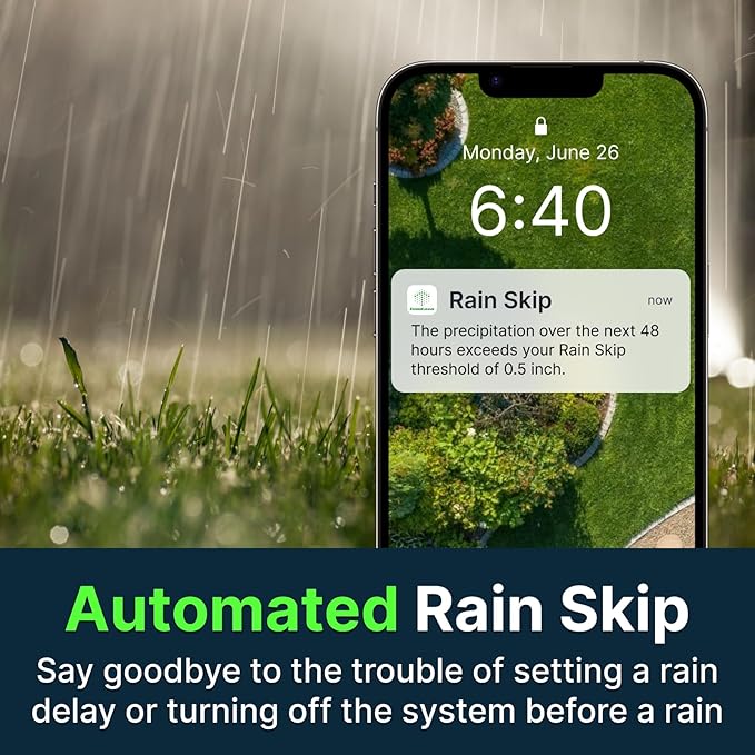 ImoLaza Indoor Smart Sprinkler Controller, ET Automatic Watering Irrigation Controller,2.4GHz WiFi, Ultra Water Saving via Rain/Wind/Freeze/Saturation Skip, App Remote Control & Fault Alerts (4-Zone)