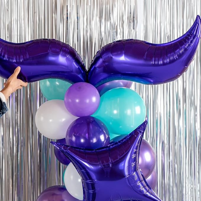 Restaurantware-Balloonify Mermaid Balloon Arch Kit, 1 Party Decoration Kit - 80 Balloons, With Chain, Latex Mermaid Tail Balloon Arch Kit, Includes Glue Dots, Ribbon, Knot, And Pump