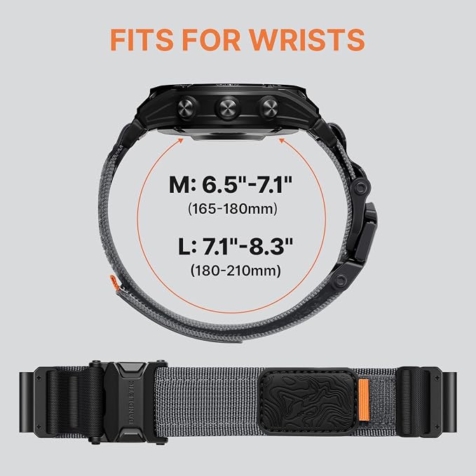 Bandletic Magnetic Bands Compatible with Garmin Fenix 6 Watch Band, 22mm Quick Fit Strap for Instinct E&3 45mm/2/Fenix E/8 47mm/7/6/5/Forerunner 970/965/955/Epix 2/Tactix & Quatix 8-47mm/Descent G2