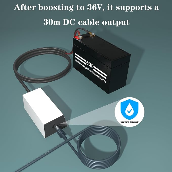 for Starlink Mini 12V Adapter-12V/36V to 36V Input Battery Modification Converter, 100cm Cable Waterproof DC Female Port, Compatible with Max 30m/100Ft+Starlink Mini Power Cable