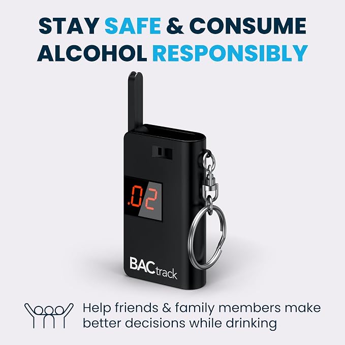 BACtrack Keychain Breathalyzer - Black (2 Pack) | Ultra-Portable Pocket Keyring Alcohol Tester for Personal Use