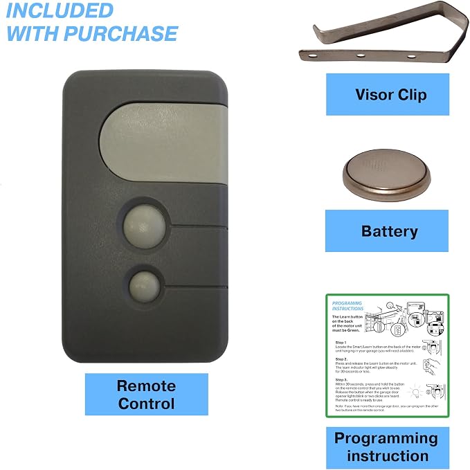 for Sears Craftsman Garage Door Opener Remote Control 139.53879 139.53859 K1026 HBW1136 1A5247 1A5259 (2 Pack)
